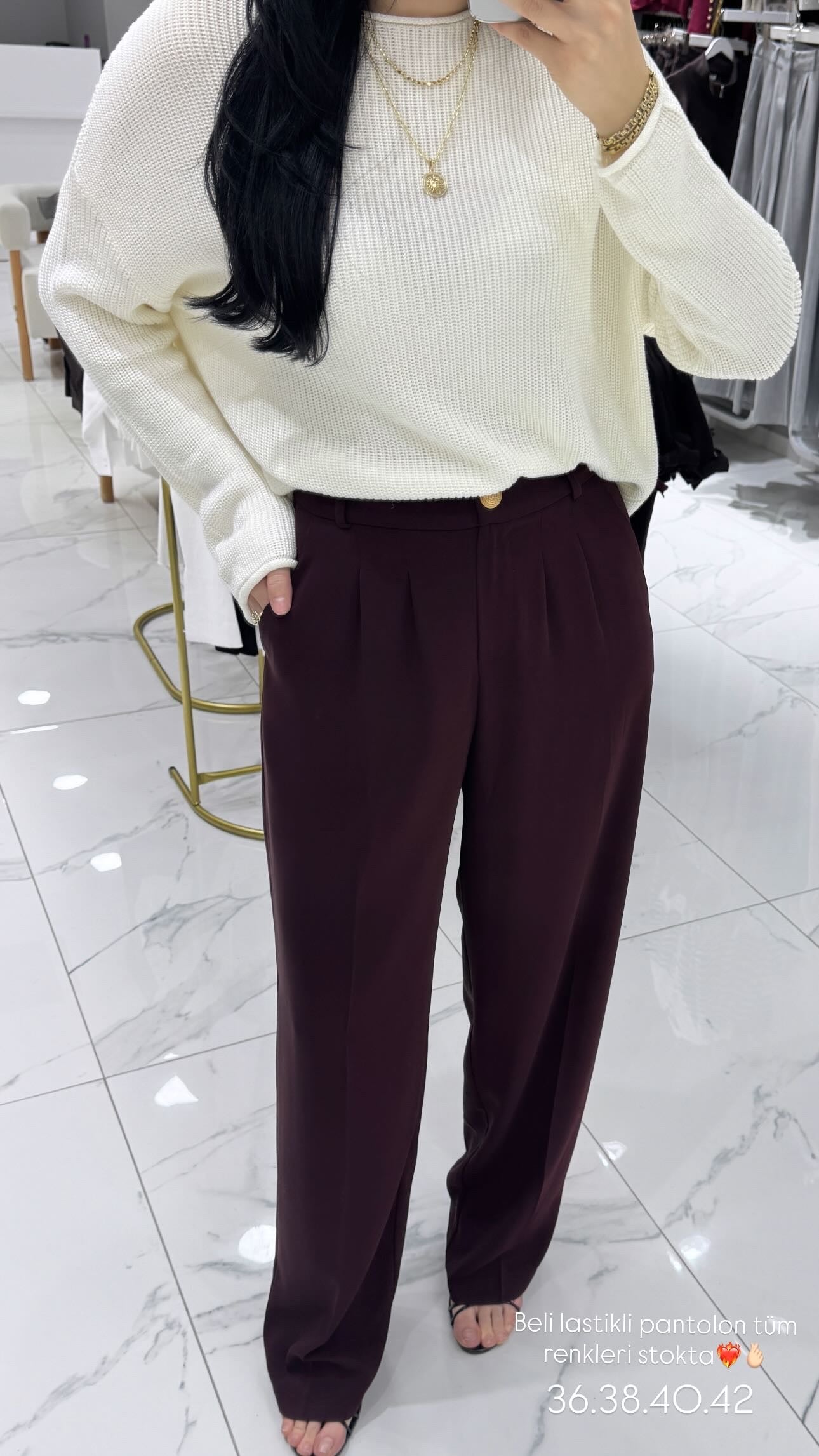 GOLD DÜĞMELİ PANTALON