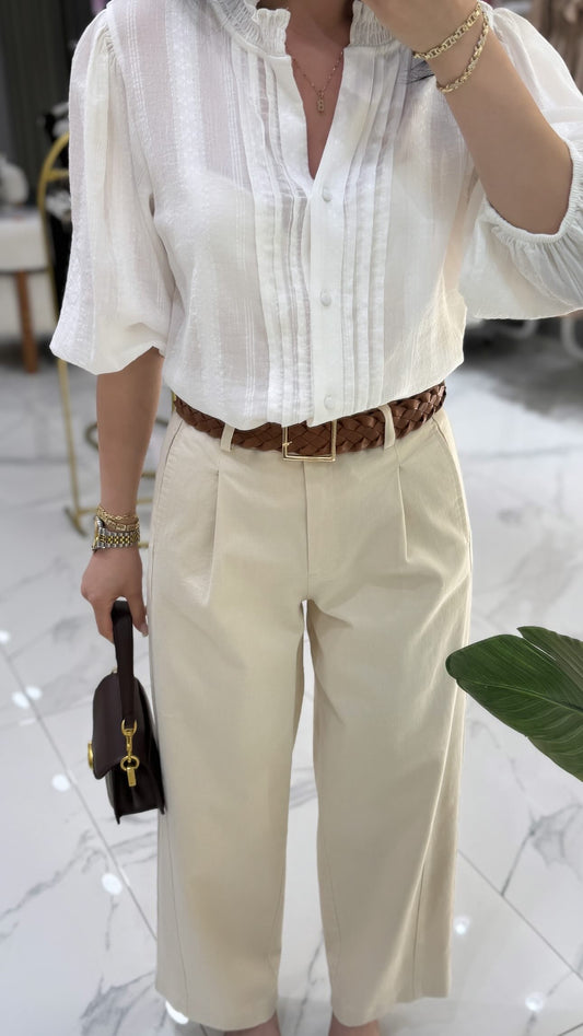 Kemerli Havuç Fit Pantalon