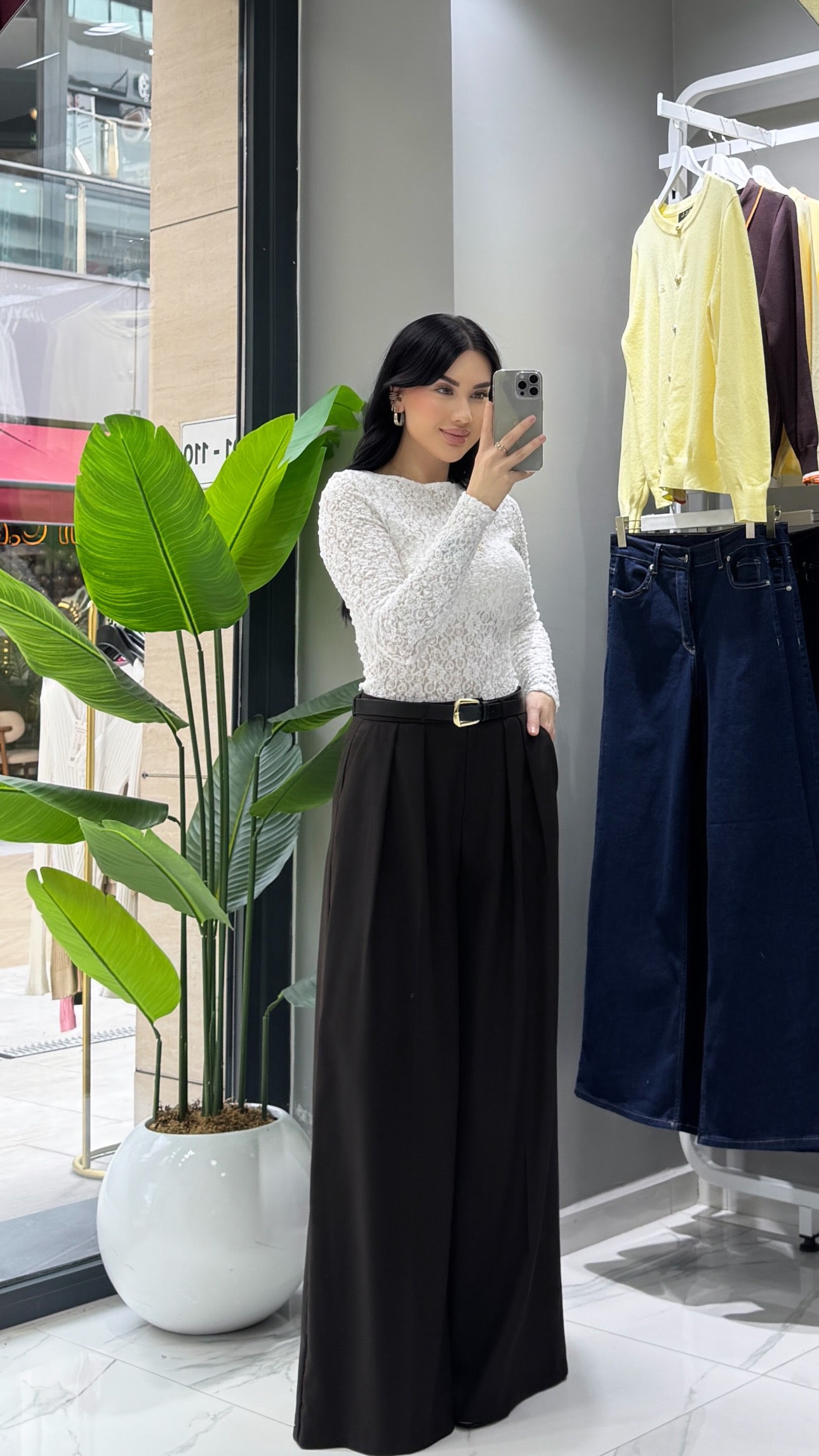 Transparan Dantel Likrali Bluz