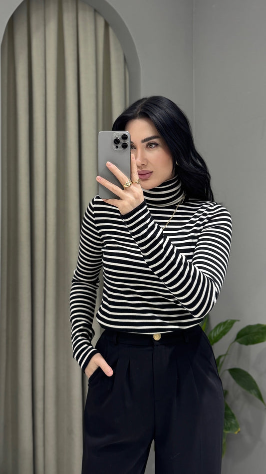 DİLVİN ÇİZGİLİ KAZAK