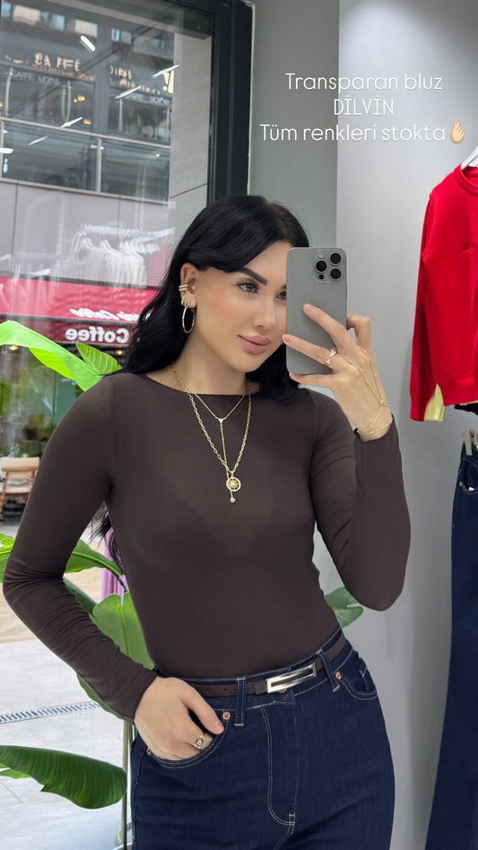 TRANSPARAN BLUZ