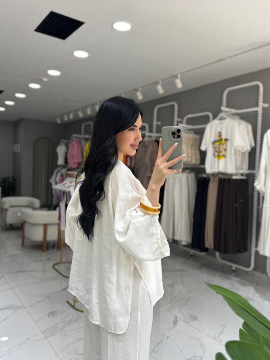 Düğme Detaylı Gömlek Takım