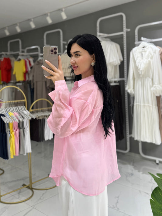 İpek Transparan Gömlek