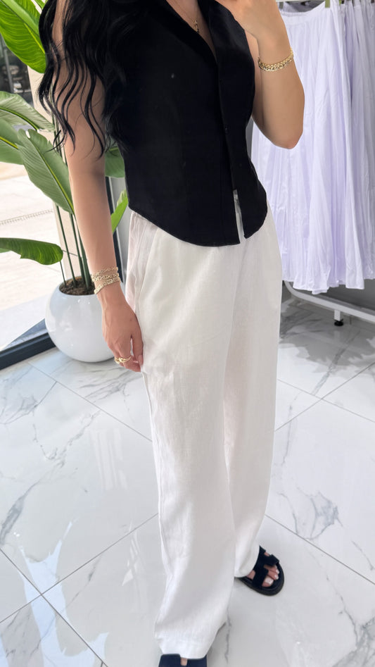 KETEN LASTİKLİ PANTALON