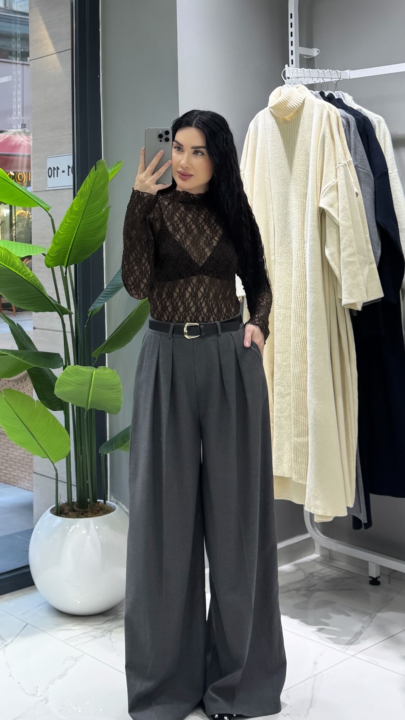 DANTELLİ TRANSPARAN BLUZ