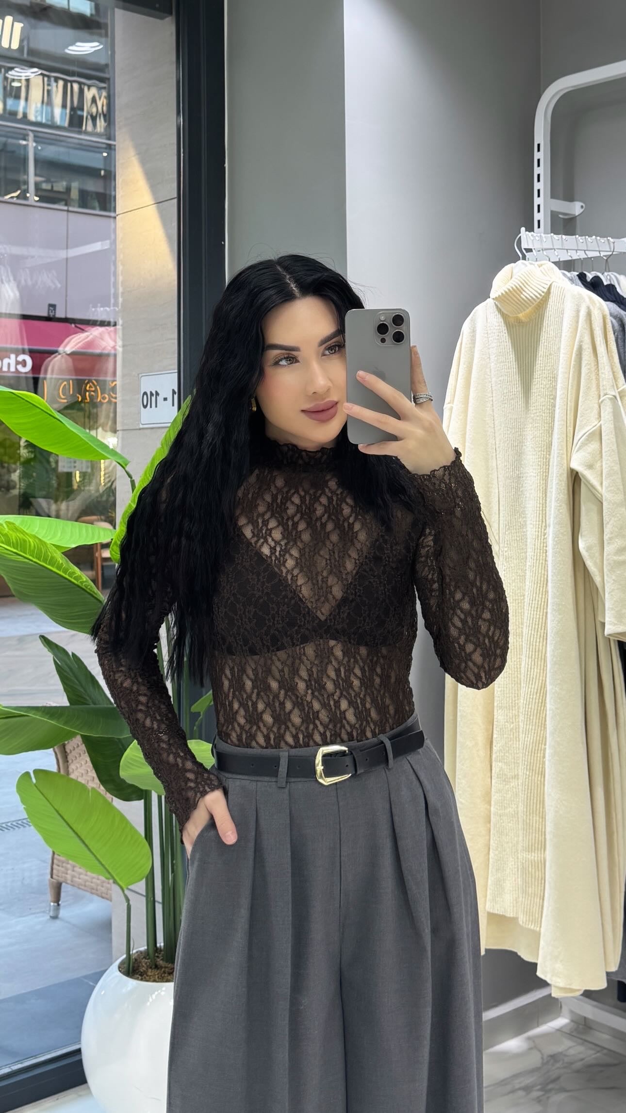 DANTELLİ TRANSPARAN BLUZ