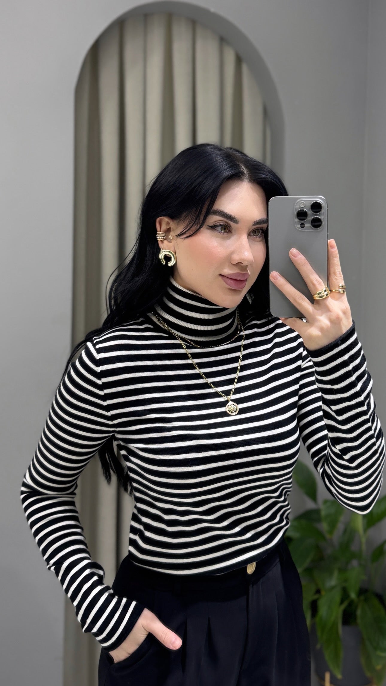 DİLVİN ÇİZGİLİ KAZAK